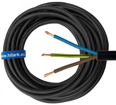 H07RN-F 3x2.5mm2 Bouwplaatskabel Industriële Kabel Zwaar Werk 45 Meter Zwart