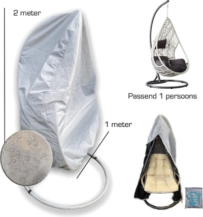 CUHOC Hangstoelhoes 100x100x200 cm Topkwaliteit & Waterdicht - Beschermhoes voor hangstoel - Egg stoelhoes - Lounge stoelhoes - 1 persoons - Hoes Hangstoel Diamond Versie