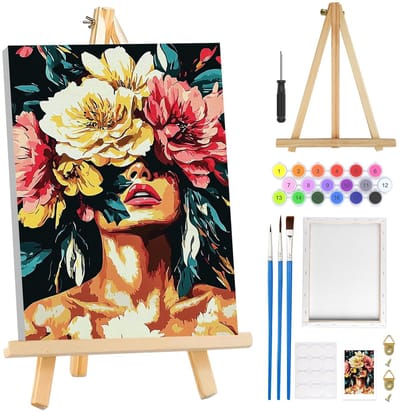 Dailygoods- Schilderen op Nummer - Bloemen - Met Frame - Voor Volwassenen - Beginners - Hoogwaardige Acrylverf - Eenvoudig Patroon - Verfset