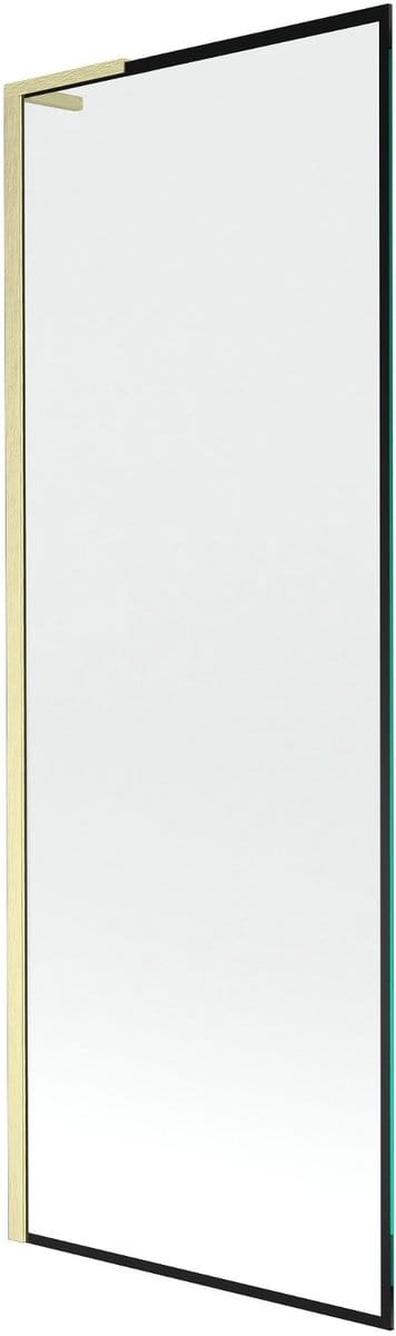 Mexen Next L badwand 1-vleugelig 70 x 150 , zwart frame, goud geborsteld - 895-070-000-03-70-55
