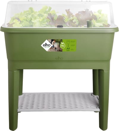 Elho Noa Kweektafel 80 - Kweekbak op Poten met Deksel - Waterreservoir - Ø 78.5 x H 34.2 cm - Mosgroen