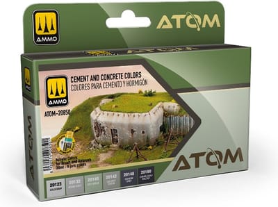 AMMO by Mig Jimenez Hobbyverf Diorama - MIG 20850 ATOM - Diorama Cement en Beton Kleuren - Acryl Set 6x20ml Verf set - 6x 20 ml