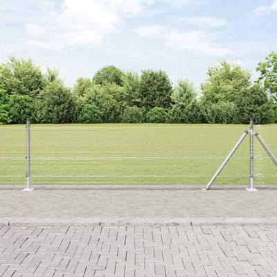 Hekpalen Set - Tuinpalen Staal - Omheining Tuin - Weerbestendig Gepoedercoat - 50 x 06 m - Zilver