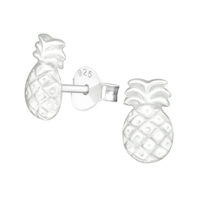 Aramat Jewels | Oorbellen | Zilveren Ananas Oorbellen | Zilver-8mm | |5mm | Zilver | Kinderen, Volwassenen | Verkleurd niet