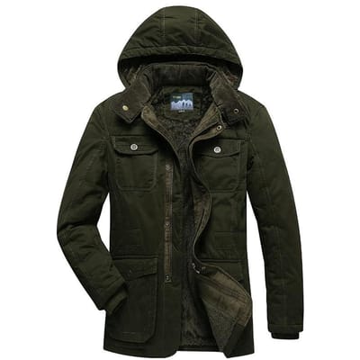 Heren Katoengewatteerde Jas Plus Fluweel Verdikt Middellang Winter Katoengewatteerd Jack Grote Maat Katoengewatteerd Jack voor Heren 4XL black