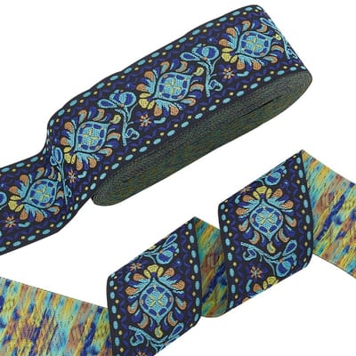 Dailygoods- Jacquardlint 10 Yards - Etnische Stijl - Bloemenlint