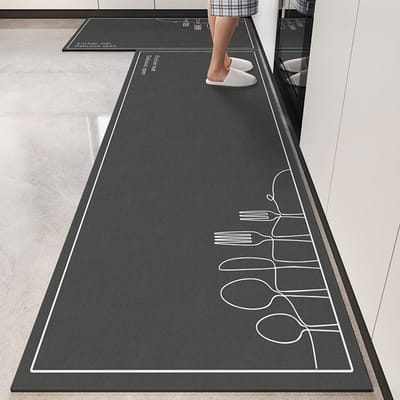 Diatomeeënaarde Keukenvloermat Eenvoudige Luchtabsorberende Sneldrogende Voetmat Lange Tweedelige Set Antislipmat Huishoudelijke Vuilafstotende Vloermat 40 * 60Cm