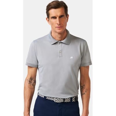Meyer Polo Scottie High Performance Piqué Structure 4-Way Stretch Grijs / male