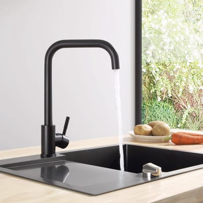 CECIPA max keukenkraan zwart - Keuken kraan - Handdouche - Flexibele Slang - 360° draaibare keukenkraan - zwart