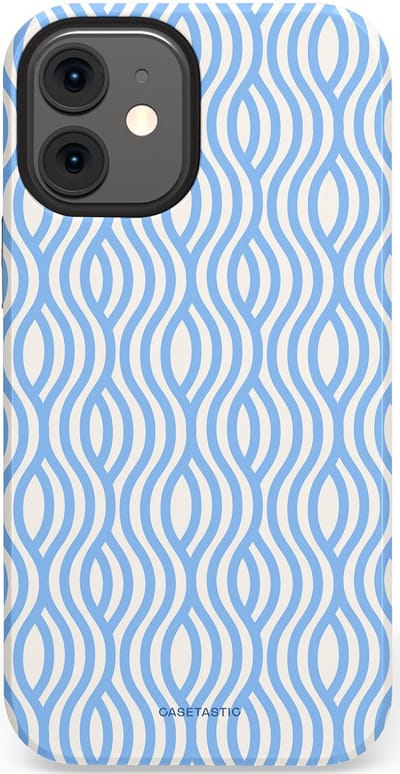 Casetastic Hoesje Geschikt voor Apple iPhone 12 Mini - Stijlvolle Beschermende Duo-layer Case - Zeegolf Patroon