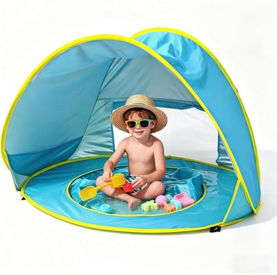 ZMR® Strandtent Baby - Strandtent Pop Up - Tent Baby - Blauw - 120cm x 80cm x 70cm