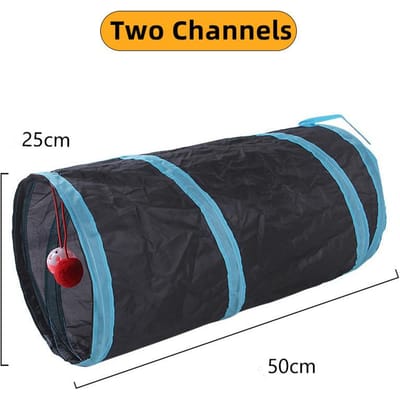 Kattentunnel Dierbenodigdheden Cat ST Pass Play Tunnel Opvouwbare Cat Tunnel Cat Toy Ademende boorton voor luid papier binnenshuis black