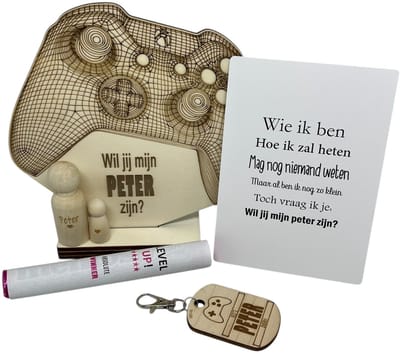 Geschenkbox wil jij mijn PETER zijn? | roze | game controller | joystick | liefste peter | peter vragen | meter worden | peetoom vragen | peetoom worden | cadeau | geschenkdoos | giftbox