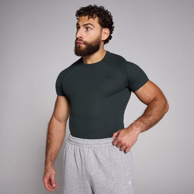 MP Origin geribd spieraccentuerend T-shirt voor heren - Verwassen zwart - XS
