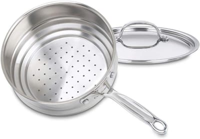 Universele Stoompan - Kookpan met deksel - Gezond koken - Roestvrij staal - 20 centimeter