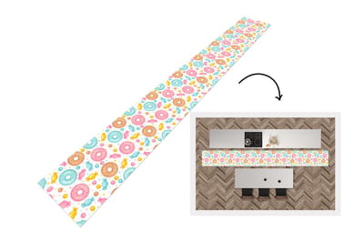 Keukenloper - Keukenmat - Snoep - Donuts - Patronen - 400x50 cm - Keuken vloerkleed
