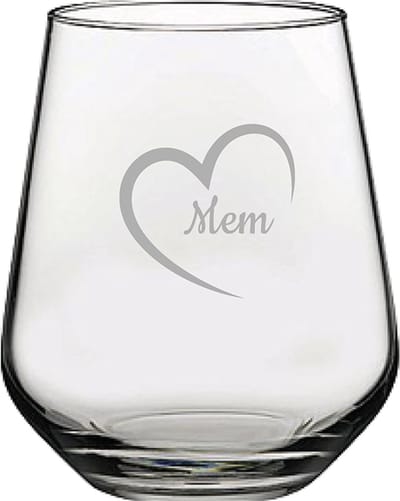 Gegraveerde Drinkglas 42,5cl Mem mei hert