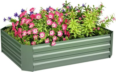 Outsunny verhoogde plantenbak - weerbestendig - donkergroen