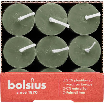 Bolsius Dinerkaars Rustiek Fresh Olive 27 cm - 9 Stuks