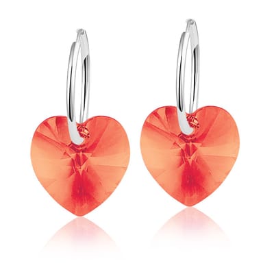 Montebello Oorbellen Alicia HZ117 - Swarovski Hart - 925 Zilver Gerhod. - Ø14mm - 24mm