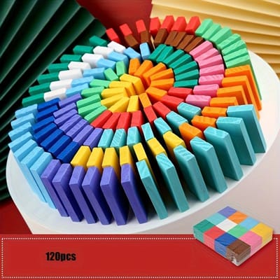1 Set Domino's Set Tafelspellen Domino's Blisterverpakking Volwassen Domino's Tafelspellen Bouwstenen 120 Stuks 16*13.5*3.5cm