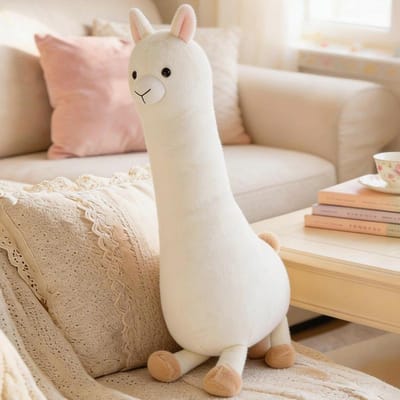 Lief Alpacaplush Speelgoed Zacht Gevuld Schattig Schaap Llama Dier Poppen Slaapkussen Kussen Huis Bed Decoratie Cadeau 50cm wit