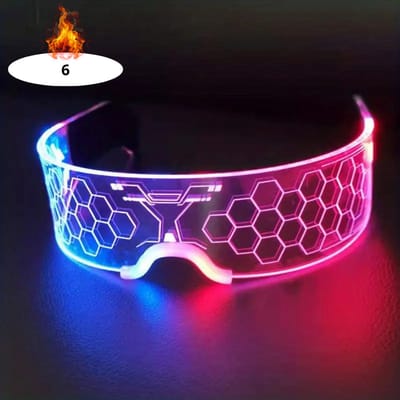 Bovista - Festival Bril - Rave - Space - Techno - Freaky Glasses - Heren - Dames - Zonnebril - Led 4