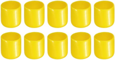 Dailygoods- Eindkappen 10 Pack - Rubber - Beschermkap voor Schroef/Bout - 25 mm Binnendiameter - Slijtvast - Geel - Roestpreventie