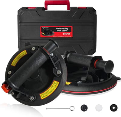 Set van 2 vacuüm zuignappen 20 cm voor glas en tegels met 230 kg draagkracht