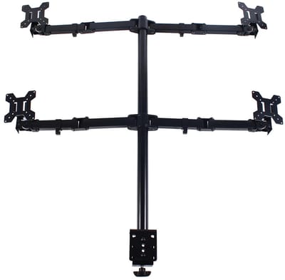 Monitor arm Quattro - Voor 4 schermen - Beugel - Voor kantoor en werkplek - Verstelbare bureausteun voor 4 schermen (10-27 inch) - Met universele basis