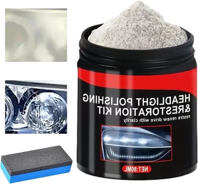 Koplamp Restauratie Kit - Glaspolijstpoeder - Kras Verwijderen - Hoog Rendement Polijsten - 80ml - Wit