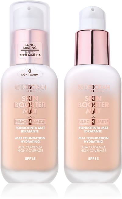 Deborah Milano Skin Booster Mat, Pompflacon, Vloeistof, Universele huid, Hydrateren, Matterend, Licht, Beige