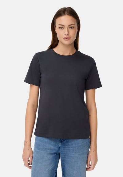 camel active T-Shirt van puur katoen - Maat womenswear-XXS - Middernachtblauw