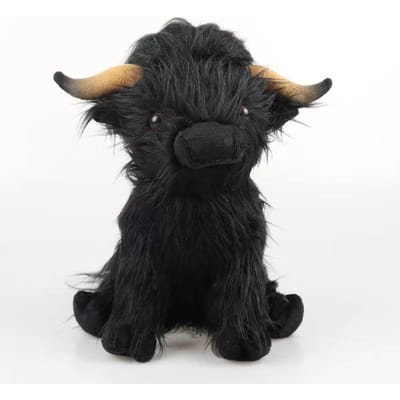 29cm Kawaii Simulatie Schotse Hooglander Dier Pluche Pop Zacht Gevuld Crème Schotse Hooglander Pluche Speelgoed Kyloe Pluche Cadeau Voor Kinderen 29cm zwart