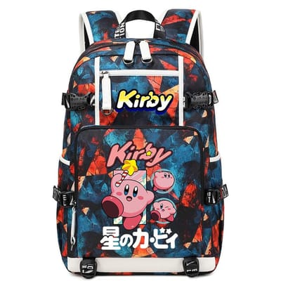 Kirby Cartoon Print Studentenrugzak Grote Capaciteit Reis Schooltas voor Kinderen Tieners