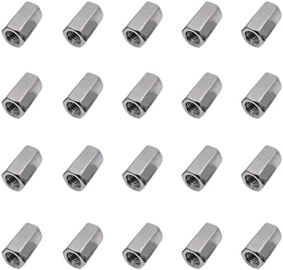 20 Stuks M5 Hex Sleeve Moeren, Lange Boutmoeren van Koolstofstaal voor Huishoudelijke Apparaten en Machines, Gegalvaniseerd en Duurzaam (M5 x 8 x 15)