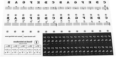 Pianostickers - Toetsenbord stickers - Muziek Leren - Transparante PVC - 23 x 23 x 1 cm - Zwart