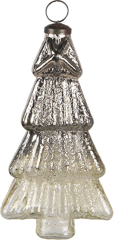 Clayre & Eef Kerstbal XL 11x4x20 cm Goudkleurig Glas Kerstboomversiering