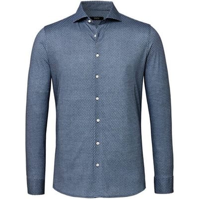 Desoto Luxury Overhemd Allover Multi Dot Pattern Grijs-Wit / male