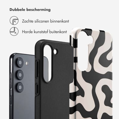Selencia Hoesje - Geschikt voor Samsung Galaxy S23 - Backcover - Art Wave Black