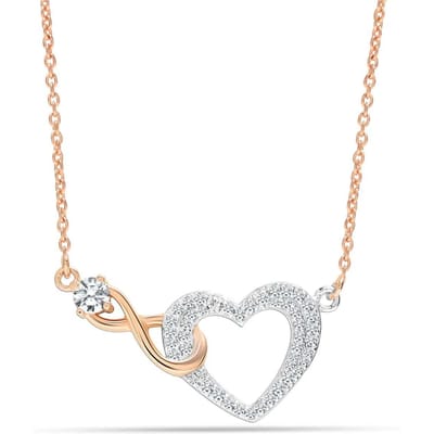 Damesketting met Cubic Zirconia Hart Hanger 925 Sterling Zilver BICLL017