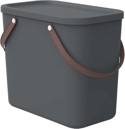 Rotho - Prullenbak van 25L - Opbergcontainer - Antraciet