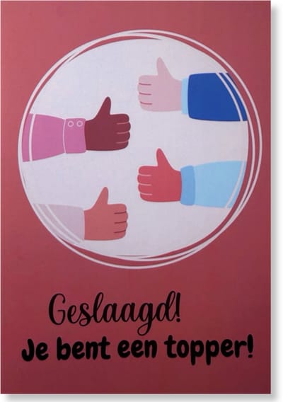 Geslaagd! Je bent een topper! - Geslaagd Wenskaart - 12 x 17 cm - gevouwen kaart Inclusief envelop
