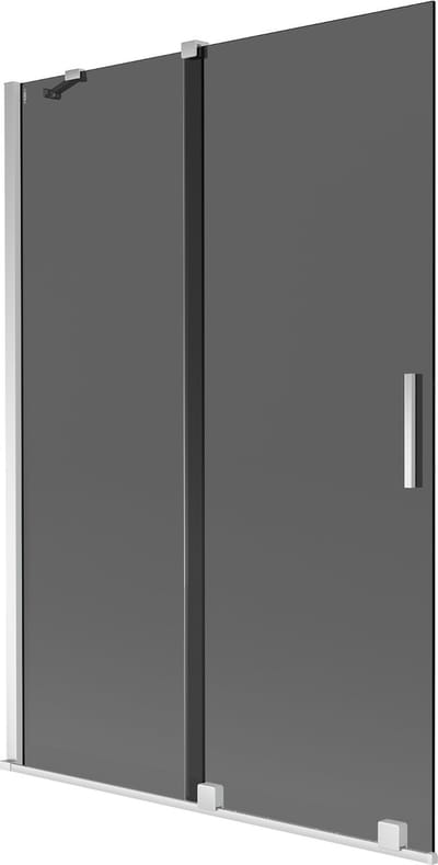 Mexen Velar badwand tweevleugelig schuifbaar 120 x 150 , grafiet, chroom - 896-120-000-41-01
