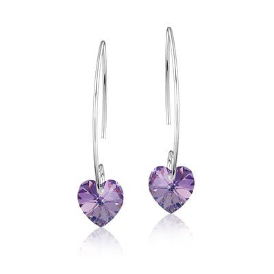 Montebello Oorbellen Liv HZ89 - 925 Zilver Gerhod.- Swarovski Hart - Ø10mm - 35mm