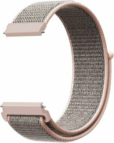 By Qubix - 20mm - Sport Loop nylon bandje - Zand roze - Geschikt voor Huawei watch GT 2 (42mm) - Huawei watch GT 3 (42mm) - Huawei watch GT 3 Pro (43mm)