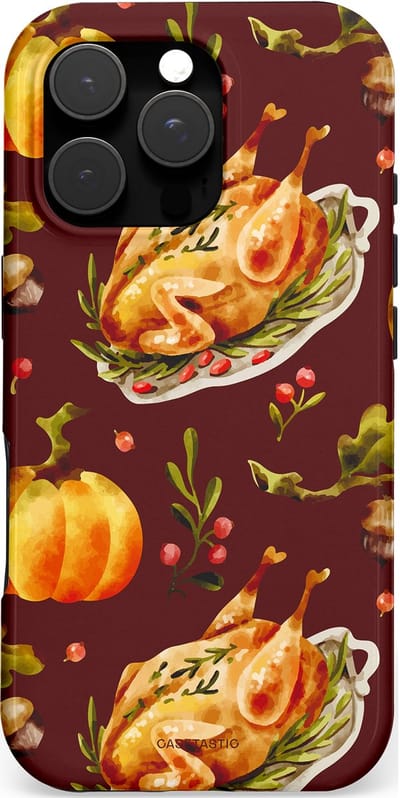 Casetastic hoesje geschikt voor Apple iPhone 16 Pro - MagSafe - Dubbellaagse bescherming - Overvloed - Fashion Case - Bruin Bordeaux Goud Oranje
