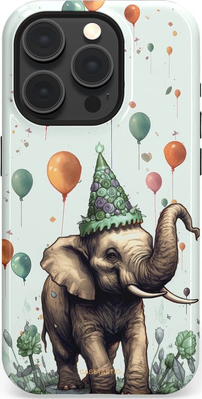 Casetastic Hoesje Geschikt voor Apple iPhone 15 Pro Magsafe - Stijlvolle Beschermende Duo-layer Case - Ballolifant