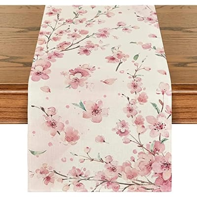 Lente Sakura Kersenhout Takken Linnen Tafelkleed Zomer Keuken Eettafel Decor Buiten Picknick Bruiloft Feest Decoratie 150x33cm