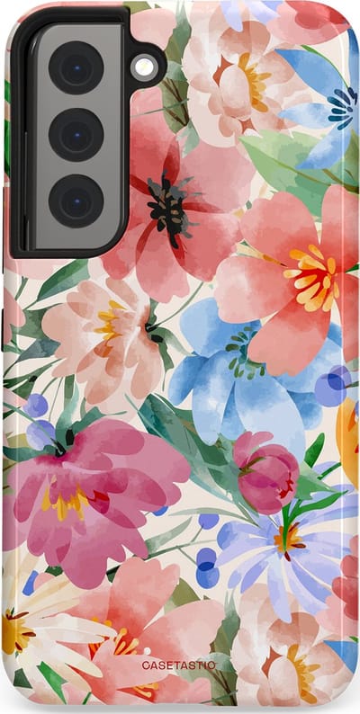 Casetastic Hoesje Geschikt voor Samsung S22 - Stijlvolle Beschermende Duo-layer Case - Tuin van tinten